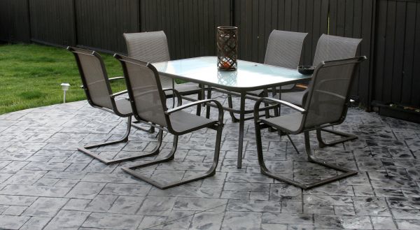 Backyard Concrete Stamping in Carmel